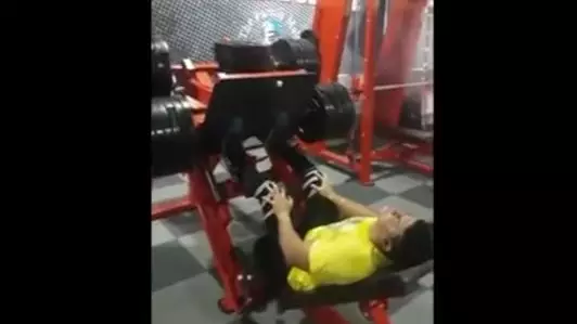 This Guy Breaking His Leg On A Leg Press Is Not For The Faint Hearted