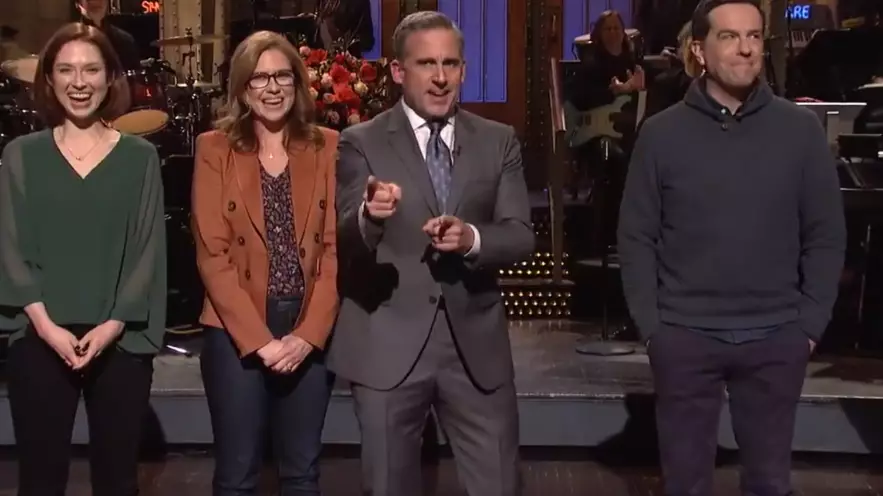 'The Office' Stars Reunite On Saturday Night Live To Ask Steve Carell To Do A Reboot 
