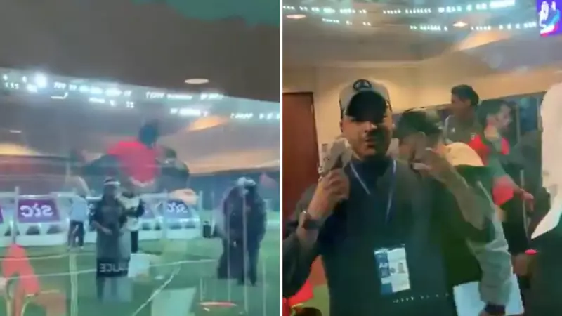 Insane Footage Of Kuwait SC Throwing Referee Up In The Air Inside Private Box After Winning Cup Final