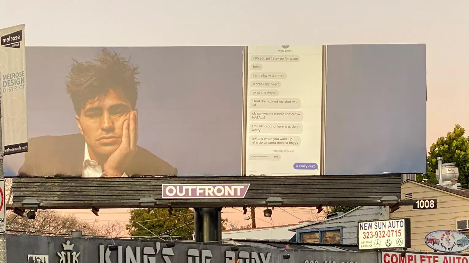 YouTuber Puts Up Billboard Of His Friend's Drunken Texts To His Assistant