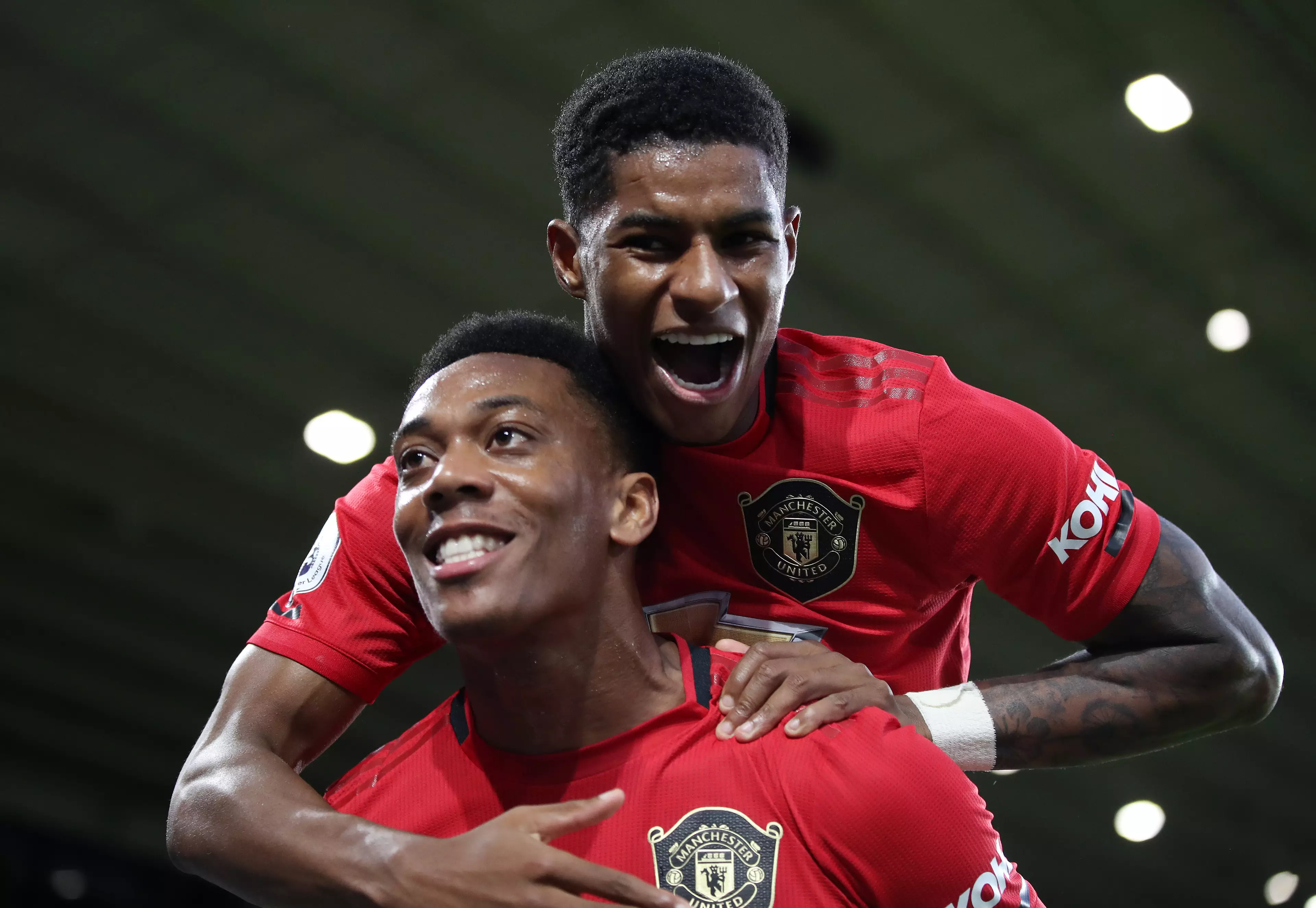 Rashford and Martial during the Wolves game back in August. (Image