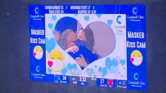 'Masked Kiss Cam' Introduced At U.S. College Football Game