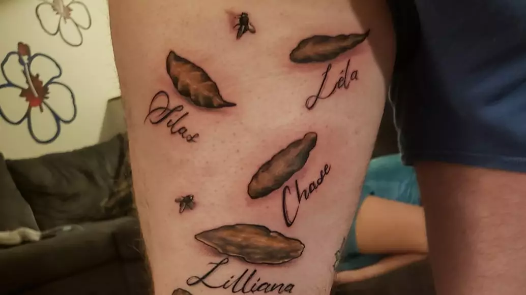Dad Gets Six 'Little Turd' Tattoos In Tribute To His Kids