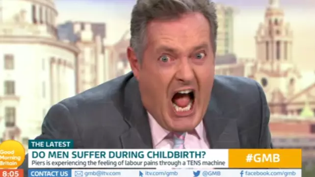 Piers Morgan Experiences The 'Pain Of Childbirth' Live On Good Morning Britain