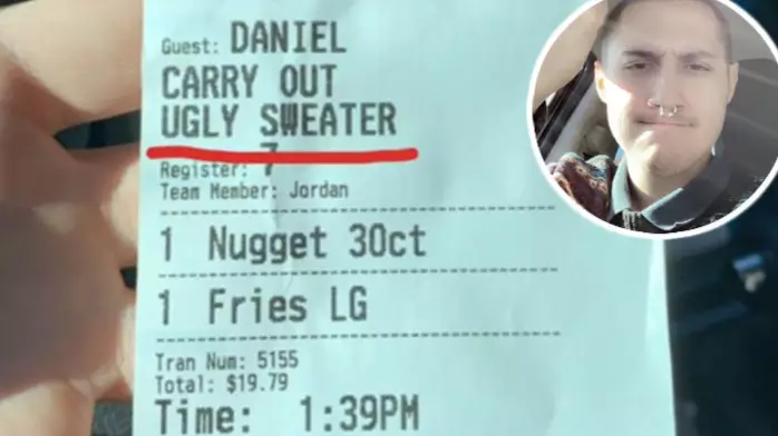 Guy Gets Identified As 'Ugly Sweater' Customer By Fast Food Workers