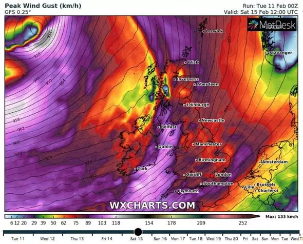 Storm Dennis is set to bring strong winds across England and Wales (