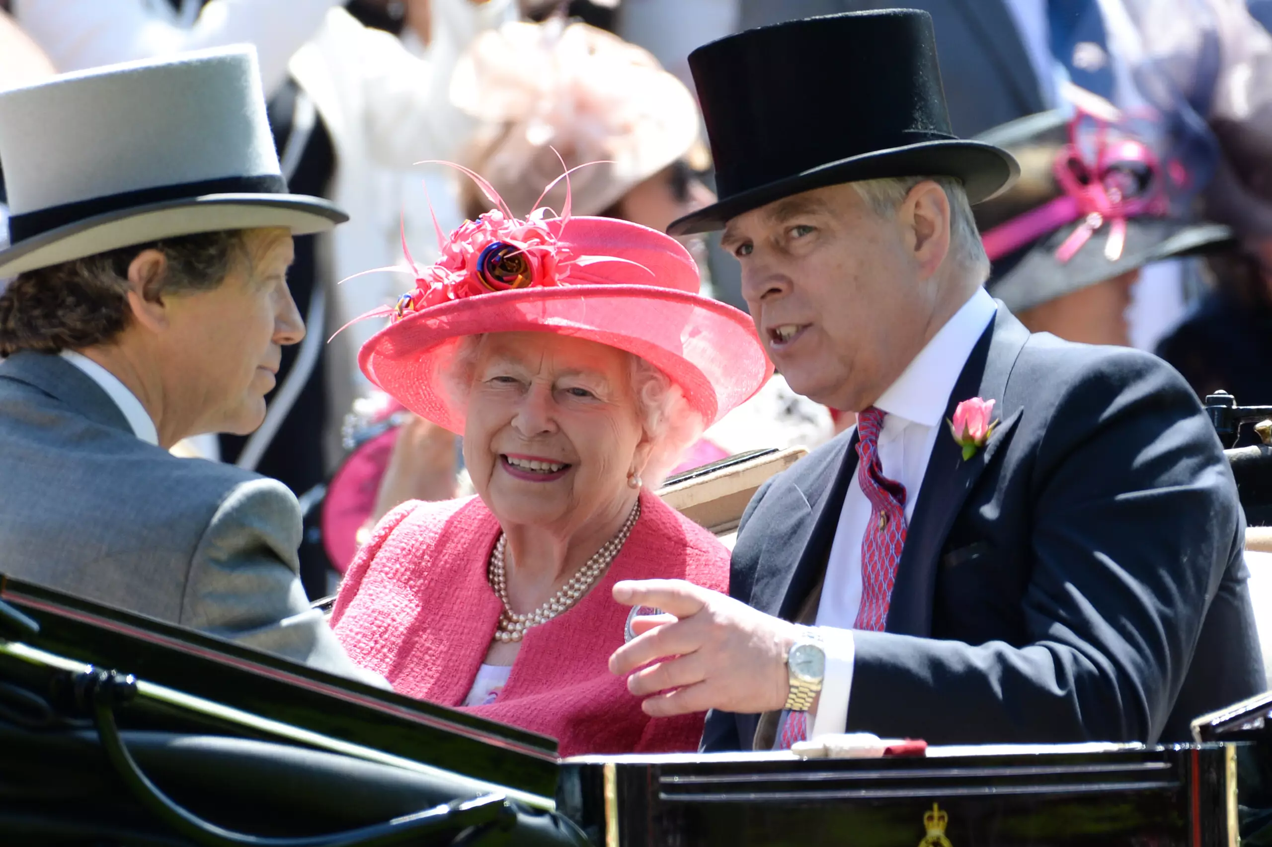 Prince Andrew carrying out royal duties with his mother, Queen Elizabeth II.
