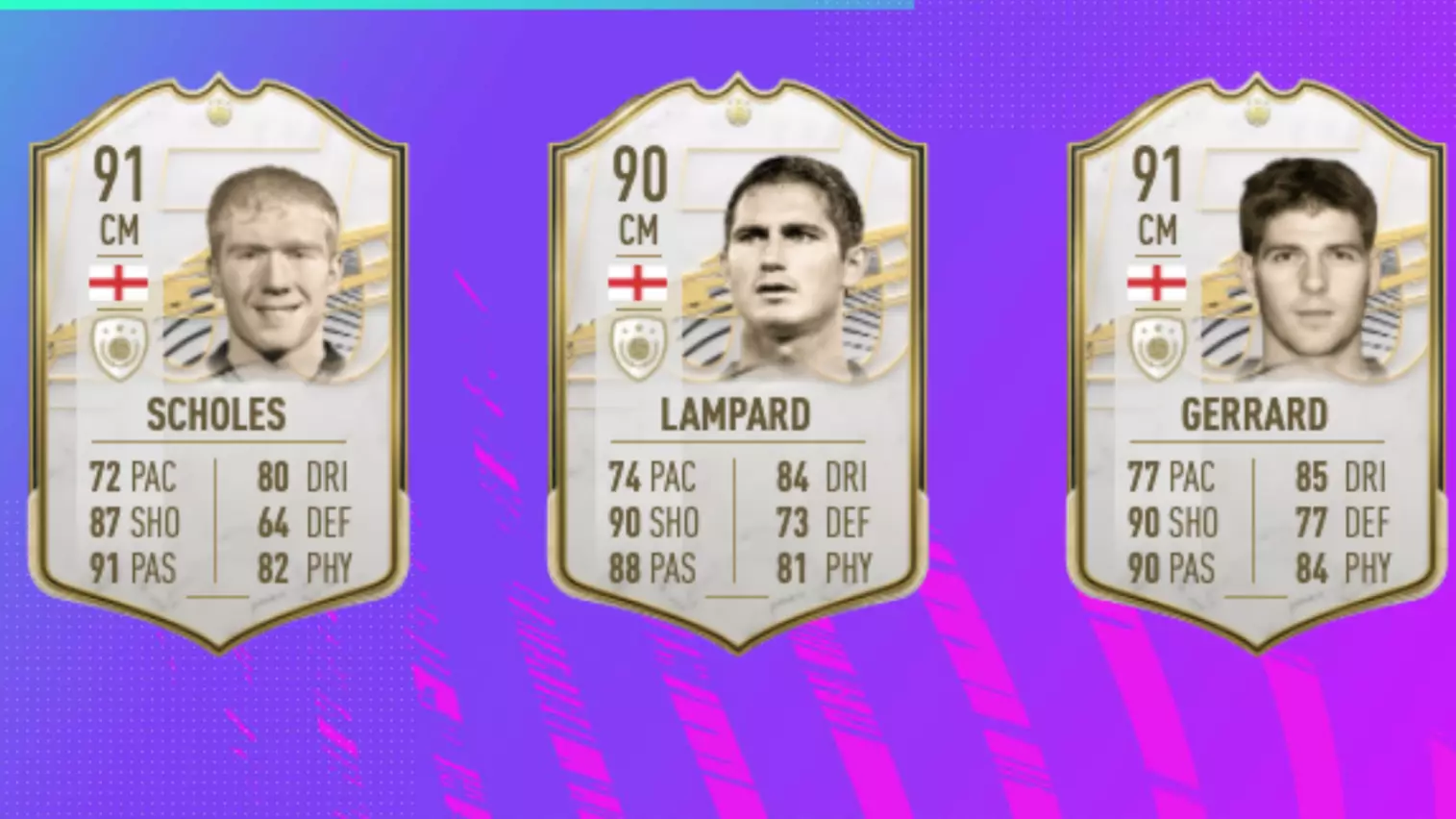Steven Gerrard, Frank Lampard And Paul Scholes Ranked By 29 Attributes On FIFA 21
