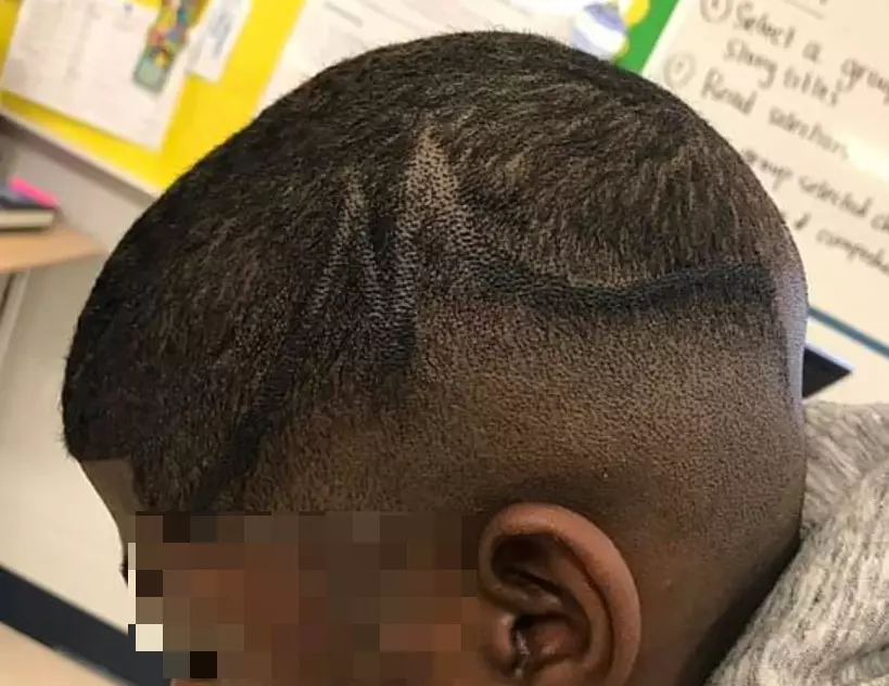 The assistant principal gave the student the option of colouring in his shave lines.