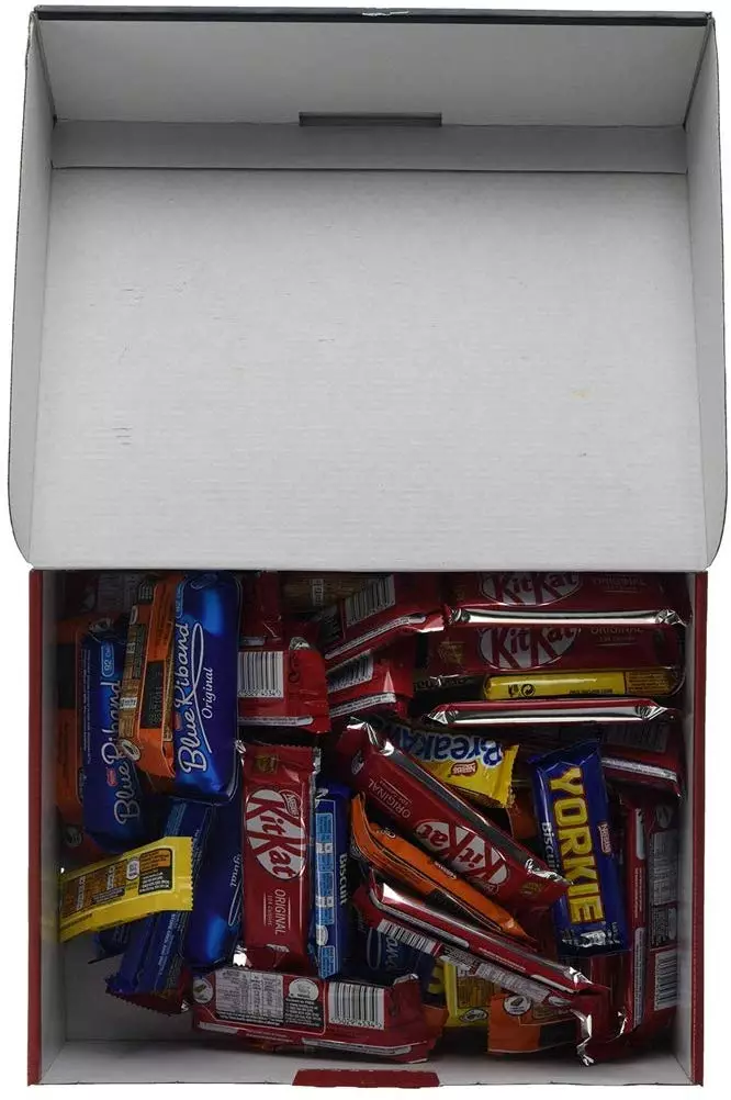The 'Biscuit Box' contains 71 chocolate biscuit bars (