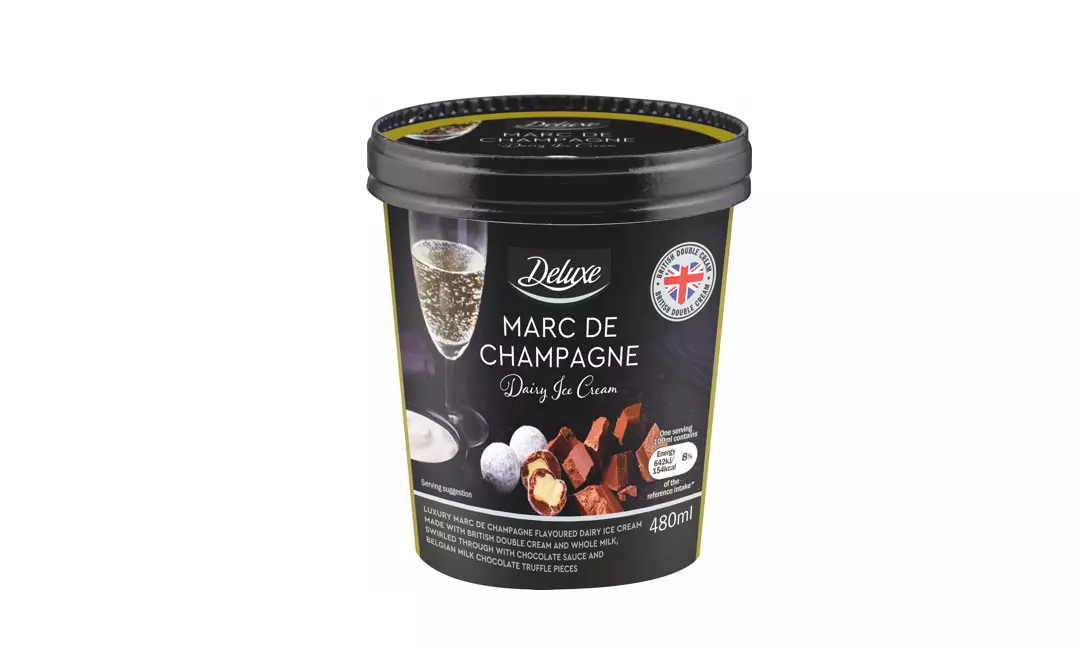 Marc de Champagne flavoured chocolate ice cream promises luxury with every mouthful (