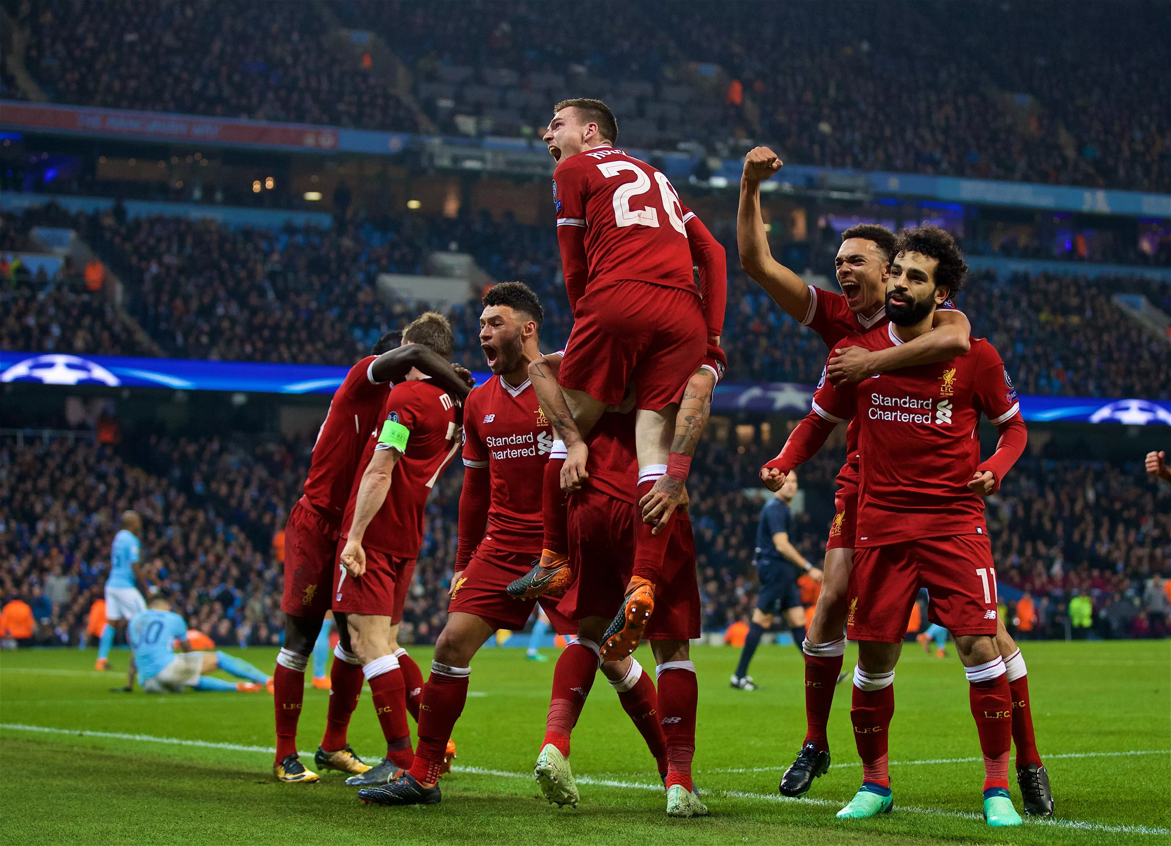 Liverpool celebrate their famous win. Image: PA Images