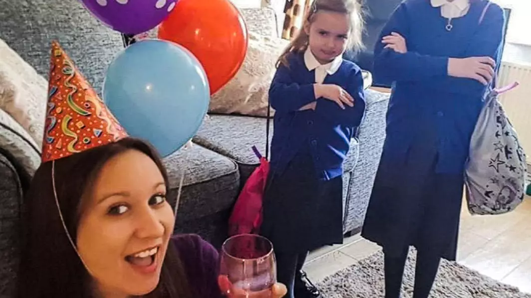Woman Throws Party-For-One To Celebrate Her Kids Going Back To School