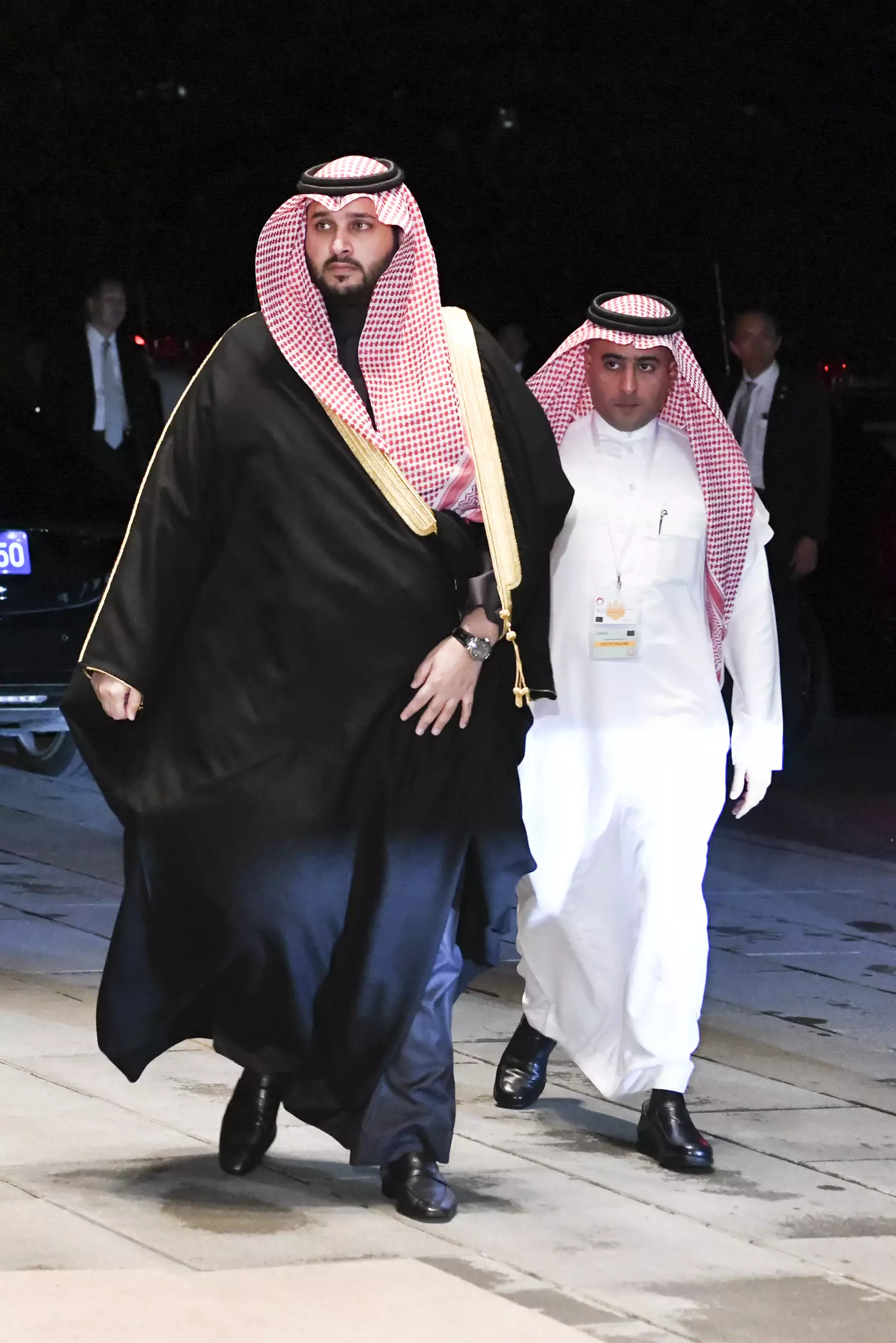Saudi prince Prince Turki bin Mohamed bin Fahd Al Saud (left).