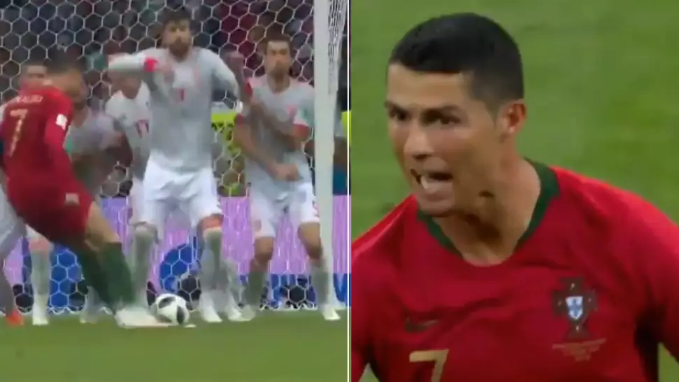 How Cristiano Ronaldo Reacted To His Match Saving Free Kick Vs Spain