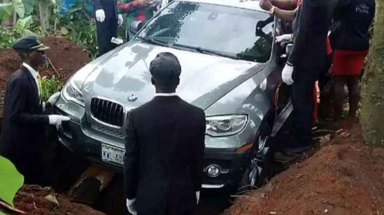 Man Buries His Dad In Brand New BMW