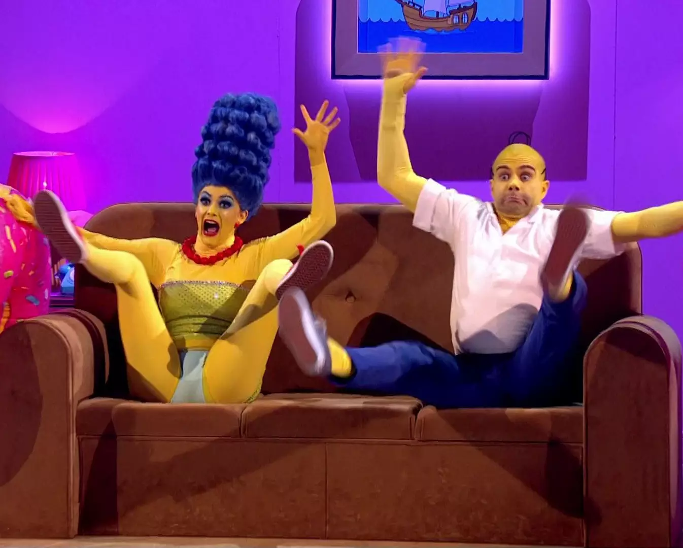 Fans called the Simpsons-inspired routine 'disturbing' and 'surreal' (
