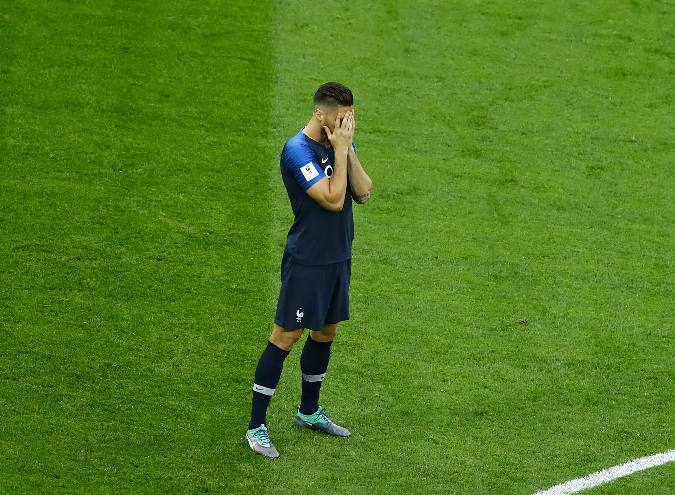 Giroud after missing in the semi-final against Belgium. Image: PA Images