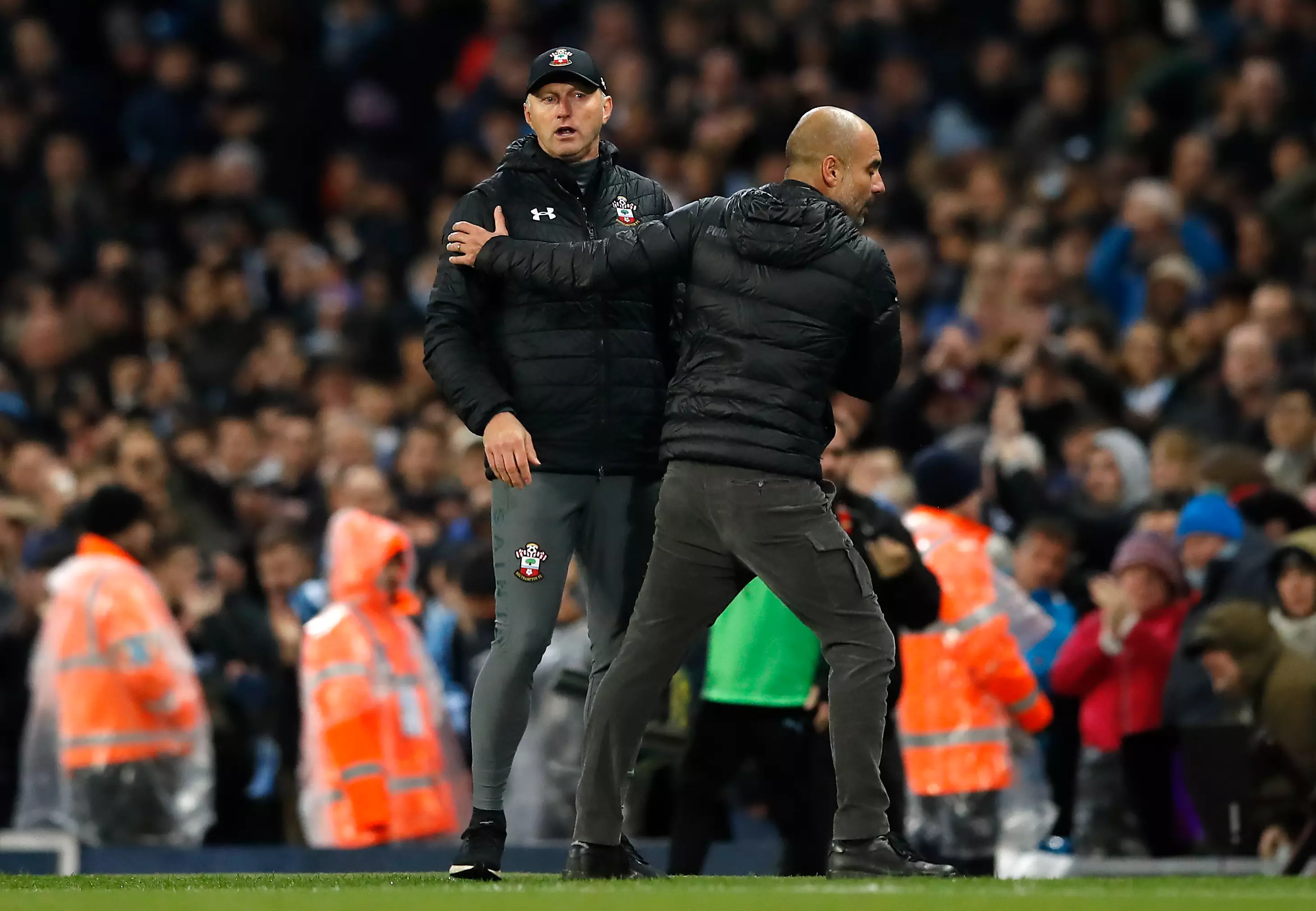 Pep Guardiola Trolls Time-Wasting Southampton Boss Hassenhuttl With Some Hilarious Sh*thousery