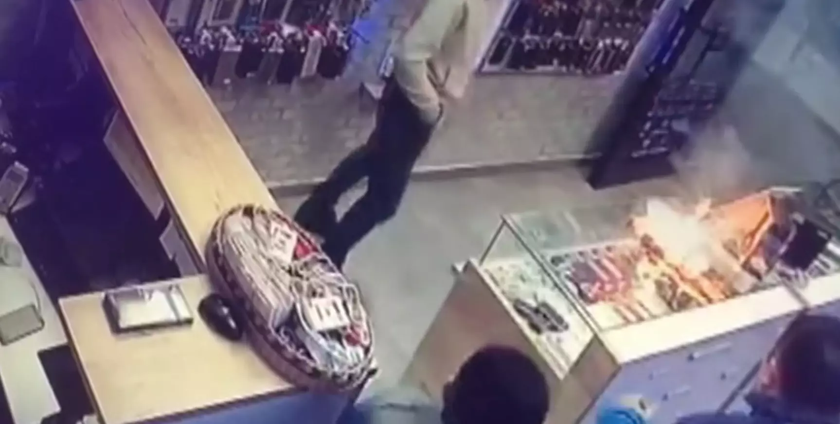 Phone turns into a fireball in repairman's hands.