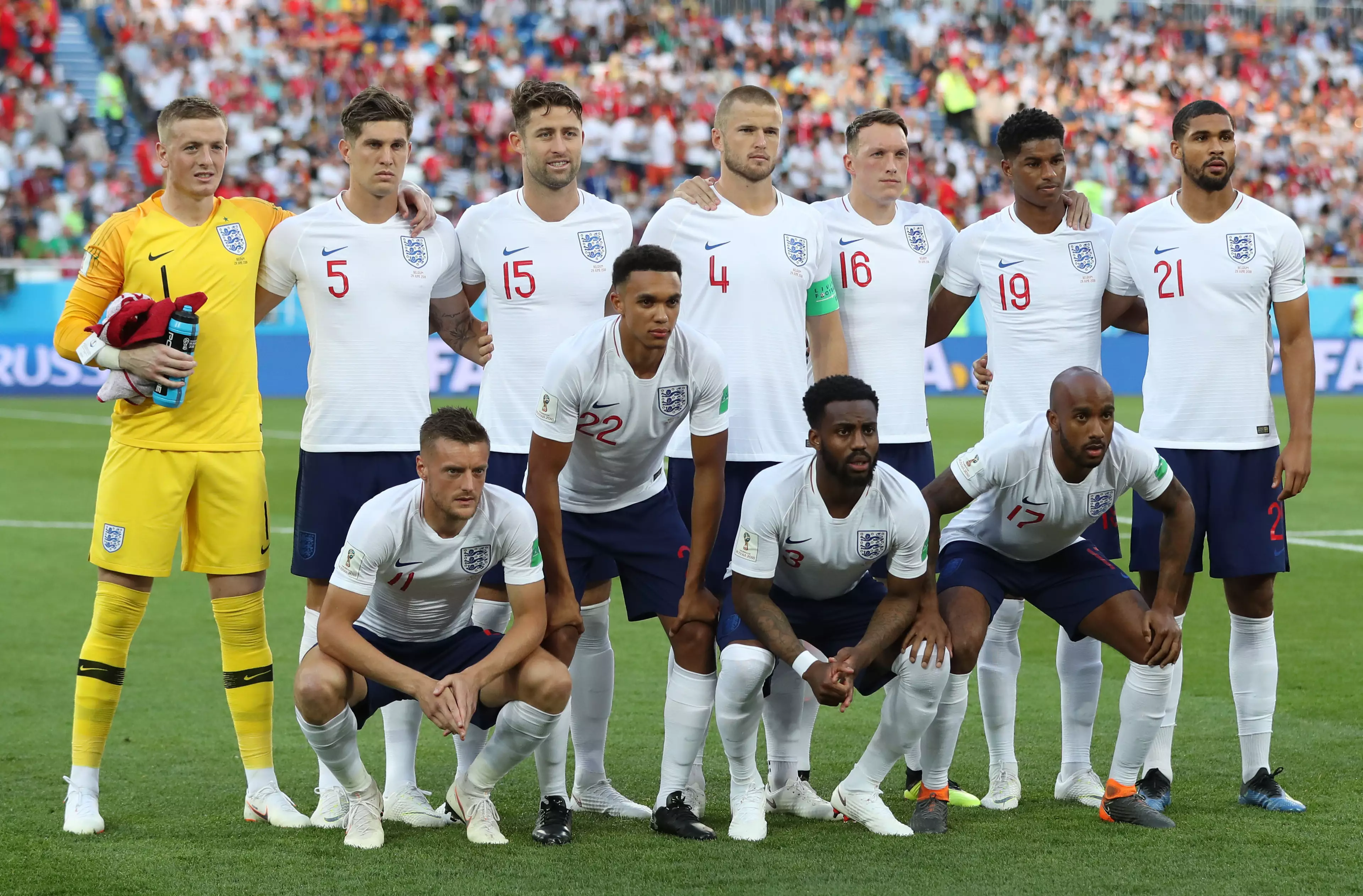 England line-up. Image: PA