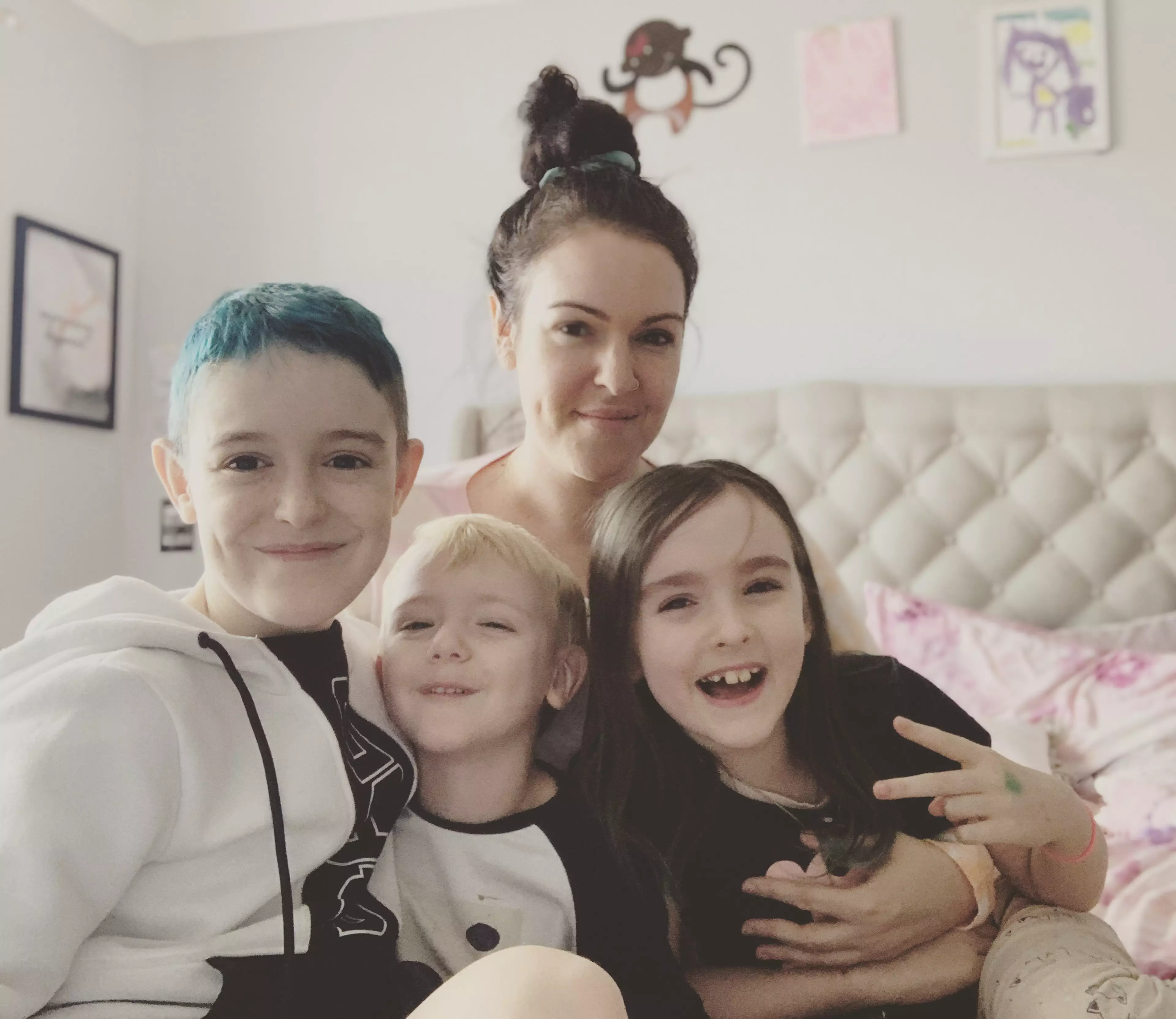 Sarah has three children - Hendrix, 10, Monroe, seven, and Morrison, three - two of whom have been diagnosed with autism (