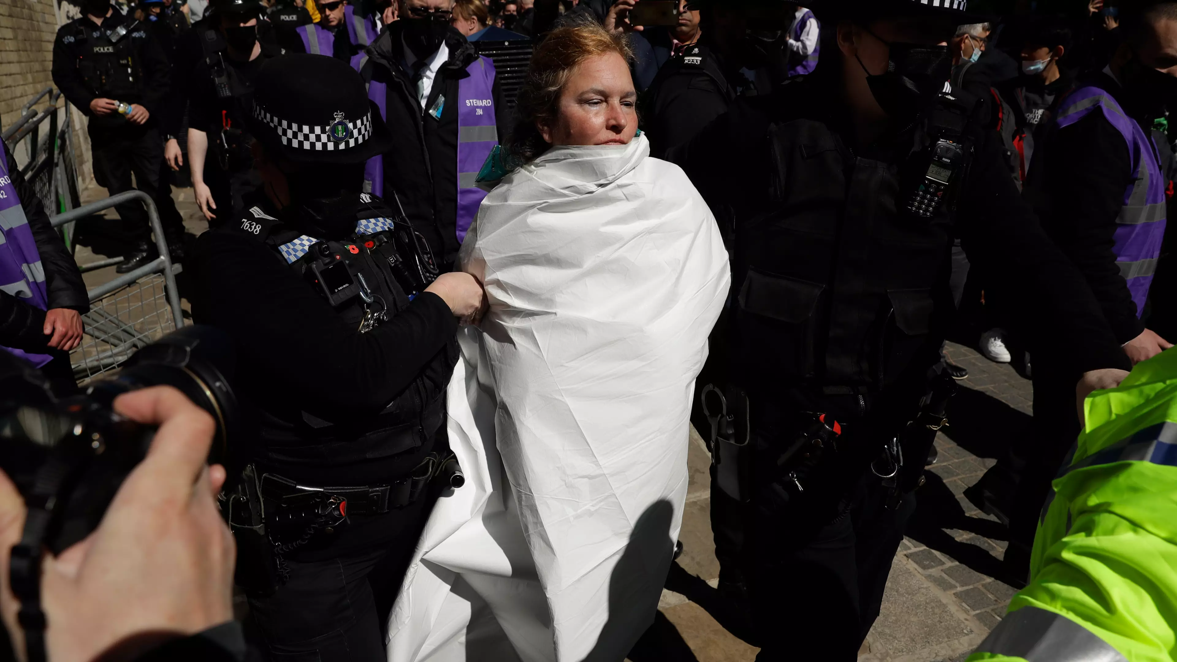 Woman Charged After Topless Protest Near Windsor Castle During Prince Philip's Funeral