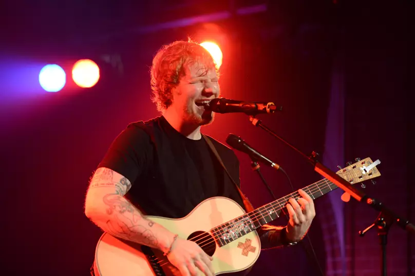 Ed Sheeran performs in Cologne.
