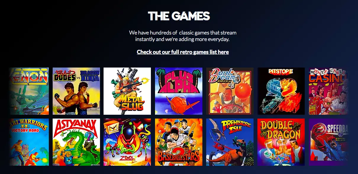 Some of the games on Antstream Arcade /