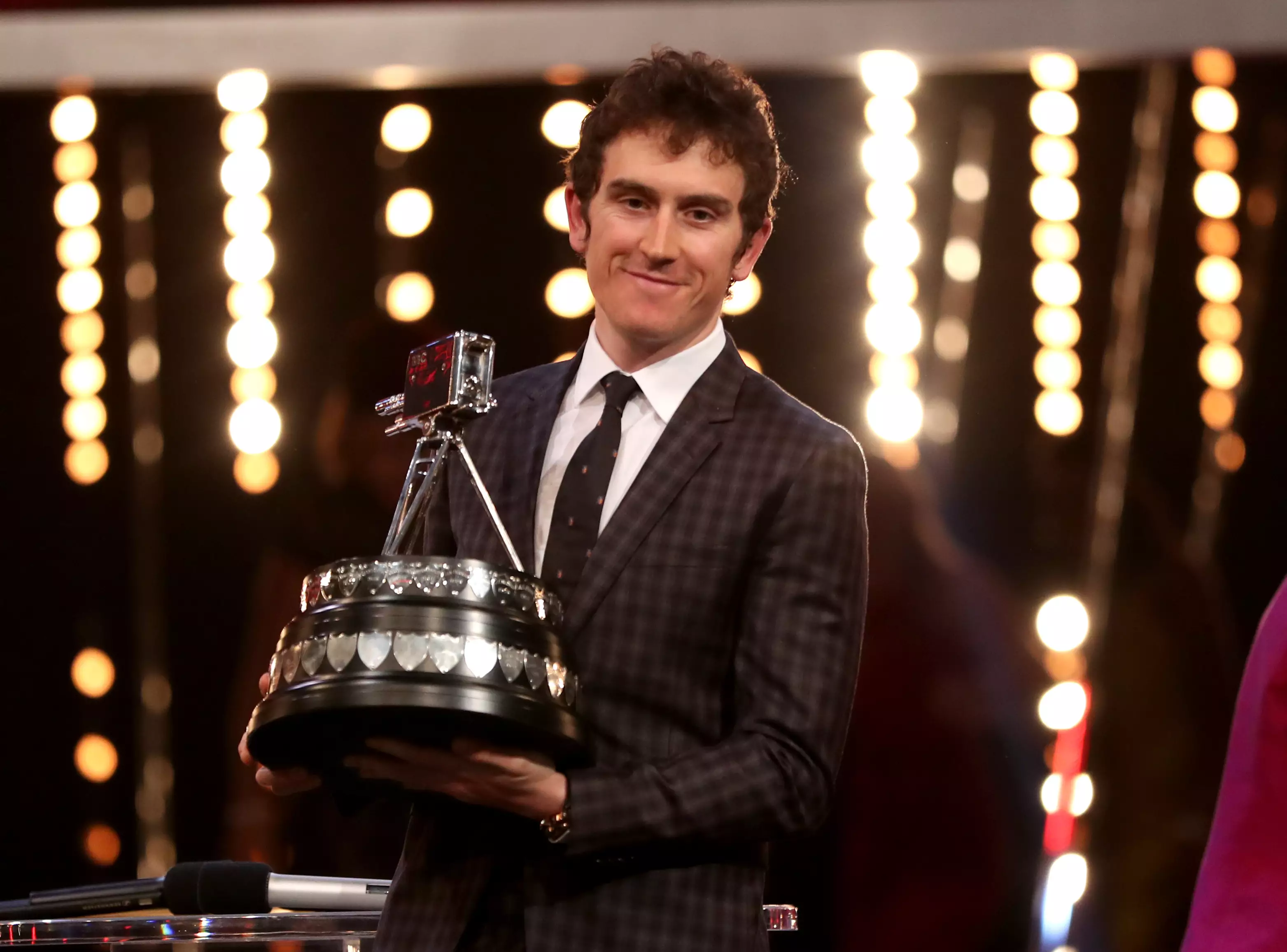 Thomas with his award. Image: PA Images