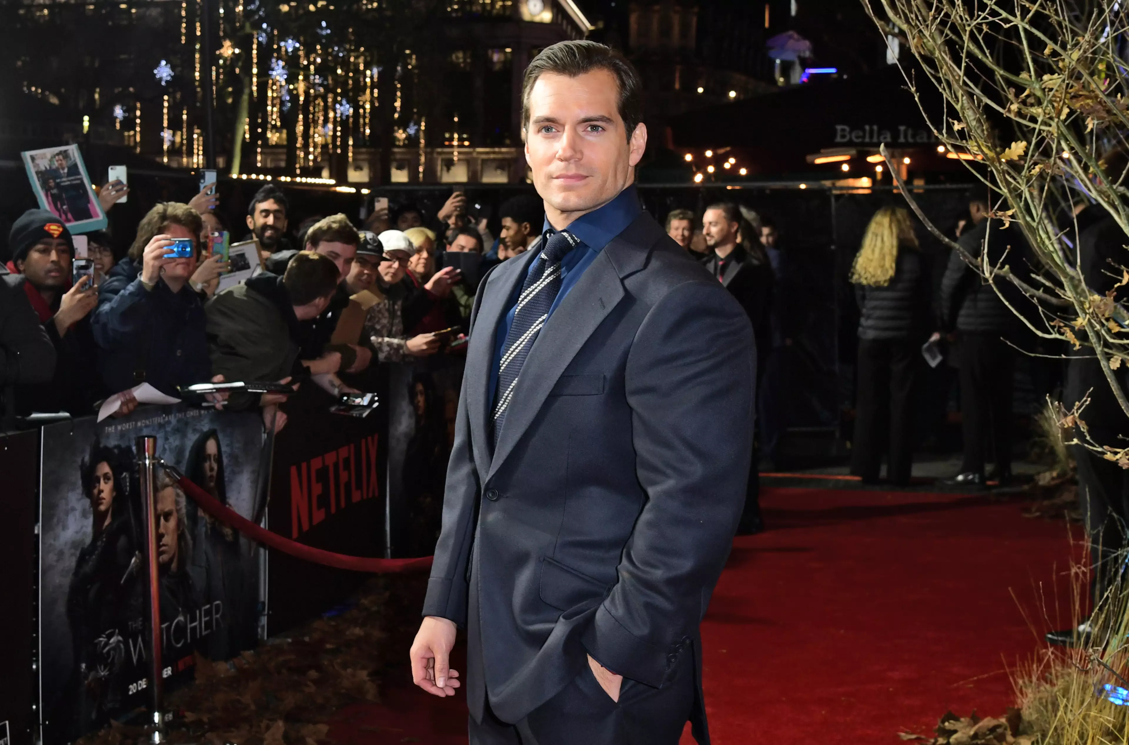 Henry Cavill at the premiere of The Witcher in London last year (