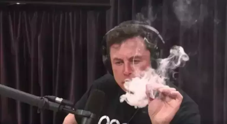 Musk smoking weed on the podcast back in 2018.