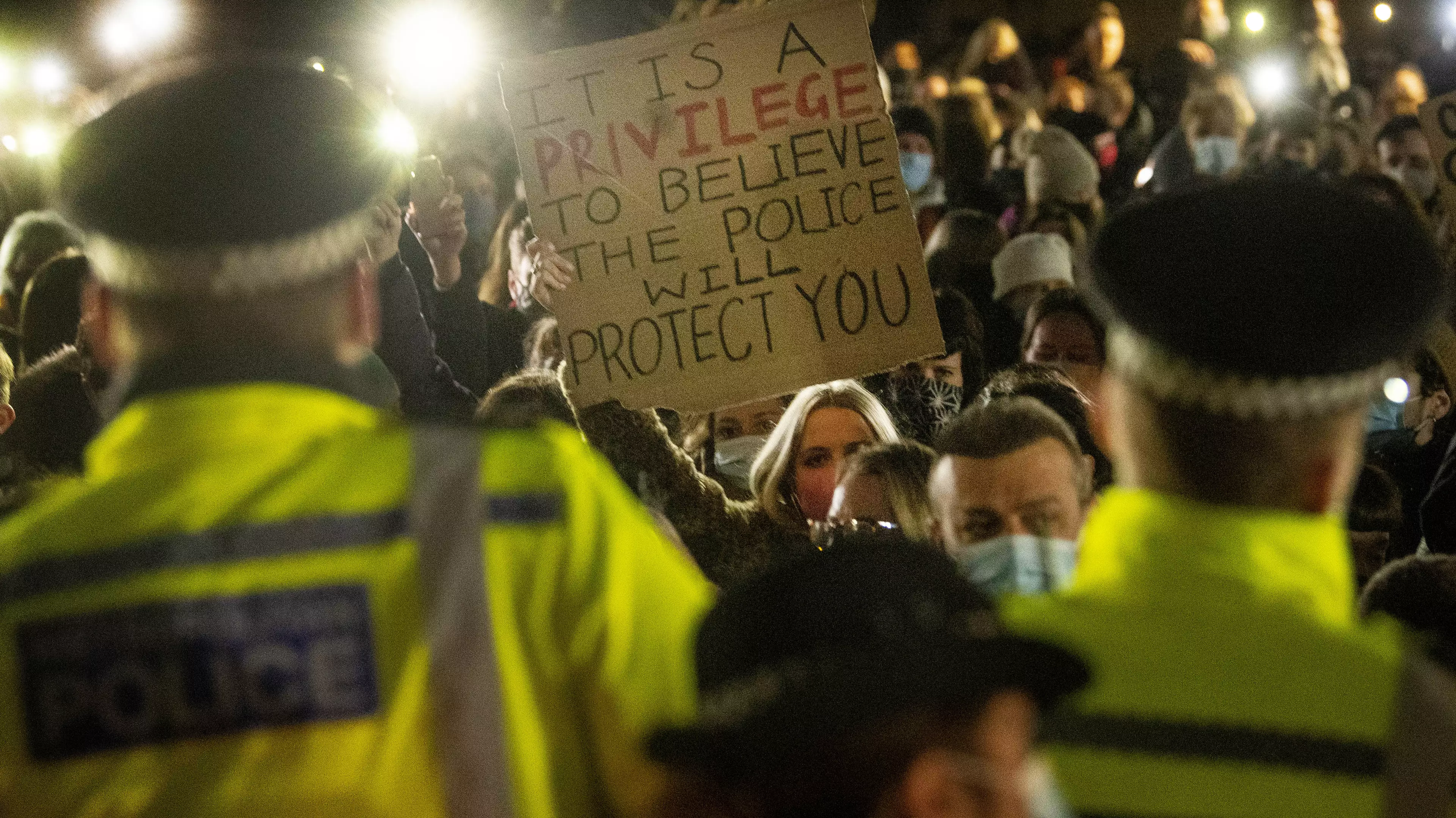 Police Slammed For Response To Football Win Crowd Versus Silent Vigil For Sarah Everard