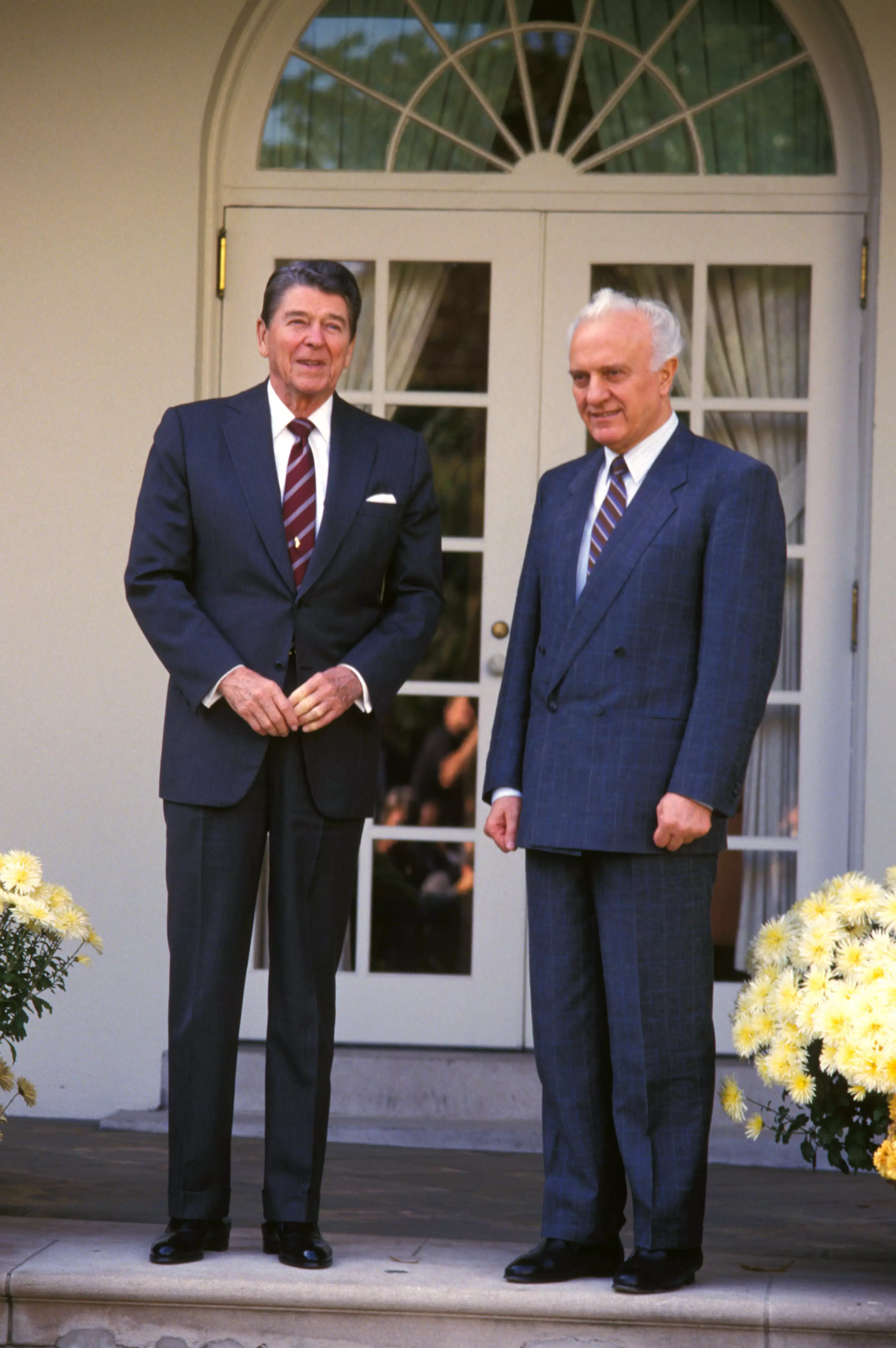 Ronald Reagan with Mikhail Gorbachev at the White House in 1987.