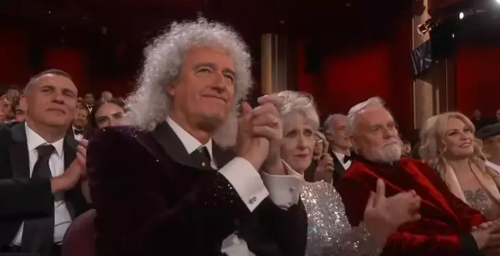 Brian May watched on in delight as Rami Malek accepted his award for Best Actor.