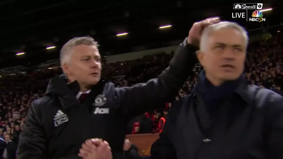 Ole Gunnar Solskjaer Pats Jose Mourinho's Head After Manchester United Win