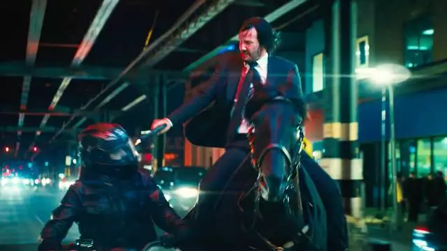 See, he really does ride a horse in John Wick: Chapter Three - Parabellum.