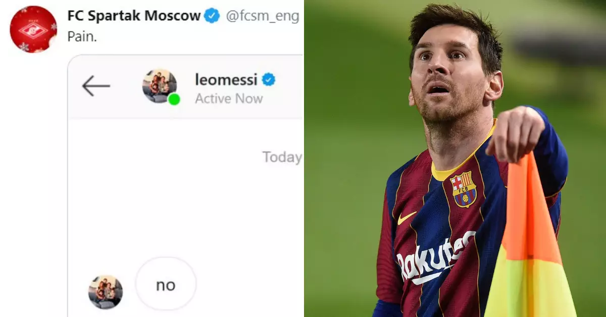 Lionel Messi ‘Rejects Spartak Moscow’ In Hilarious Social Media Exchange