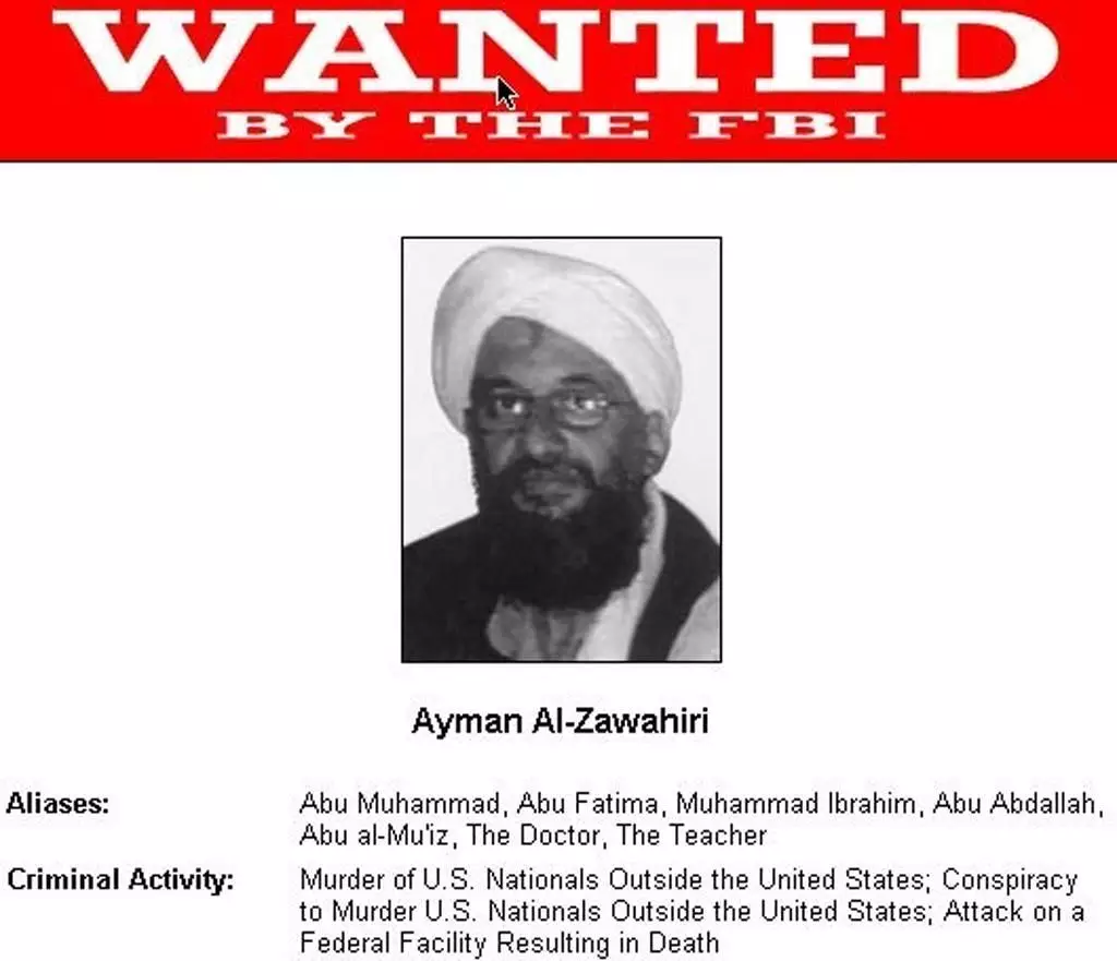 Ayman Al-Zawahiri is wanted by the FBI.