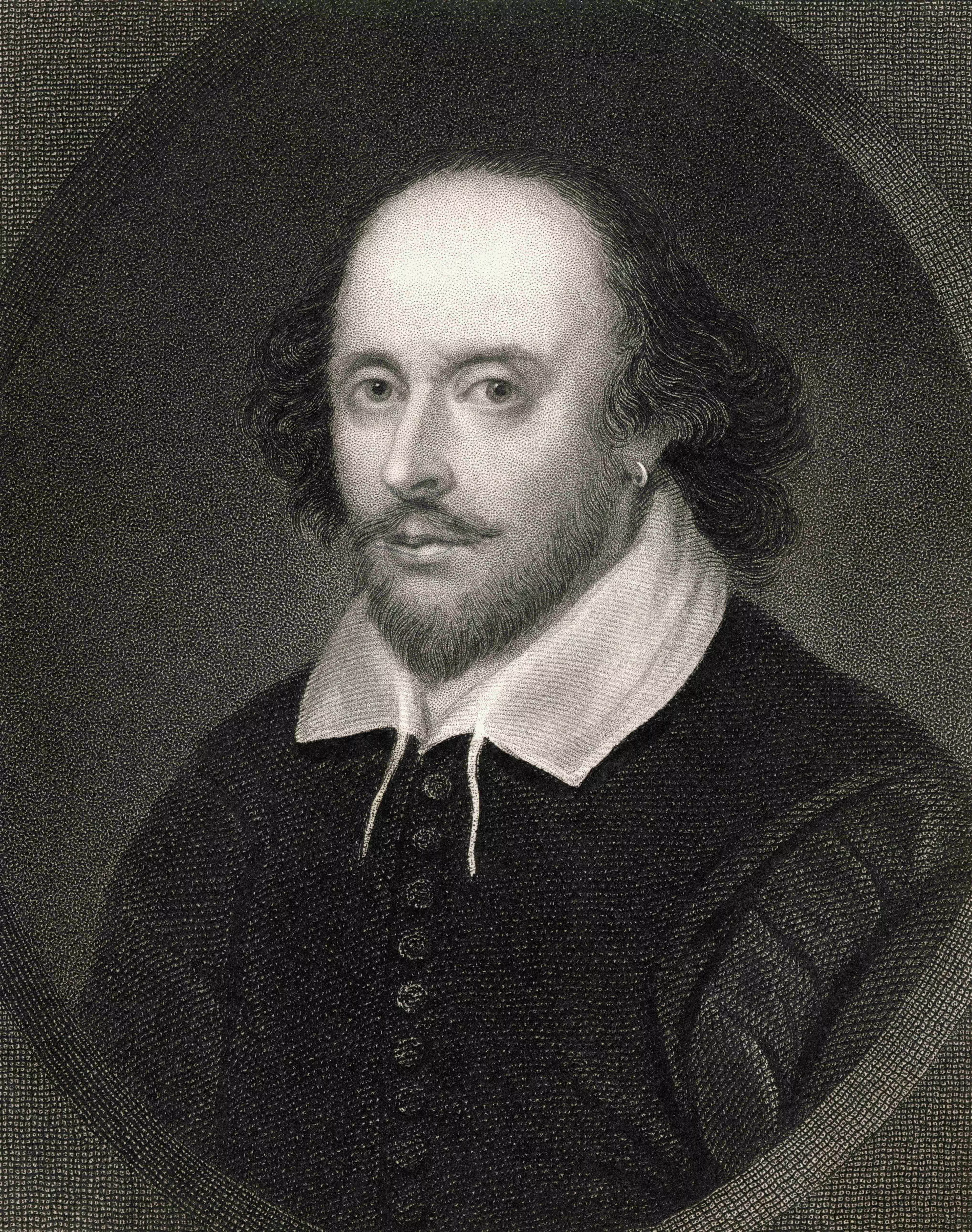 A portrait of playwright William Shakespeare, who died in 1616.