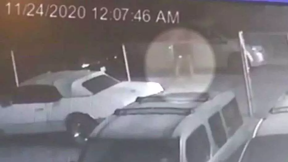 The garage owner checked CCTV after finding the evidence.
