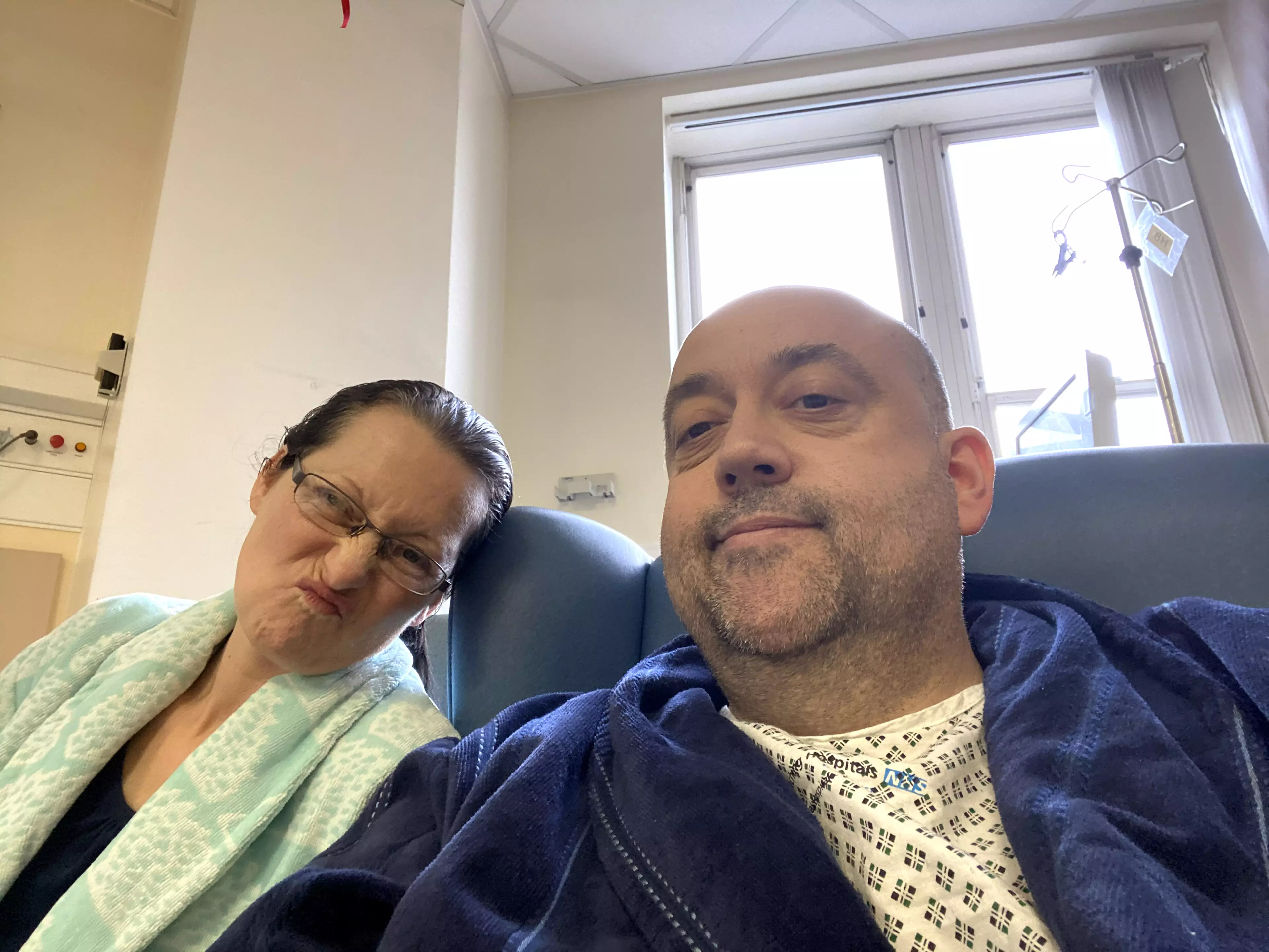 Tracy and Steve in hospital.