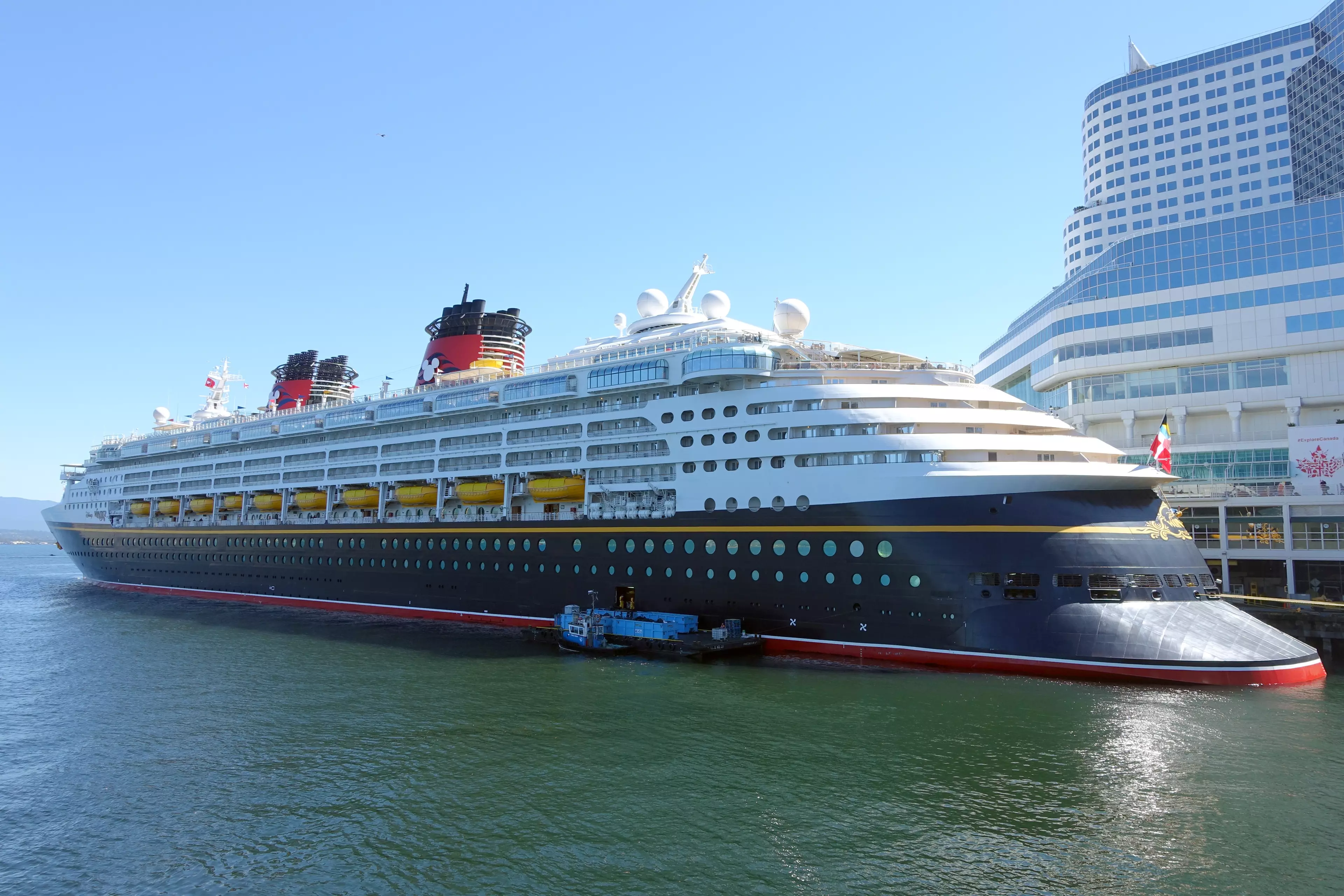 The Disney Wonder cruise ship, one of four existing ships in the line.
