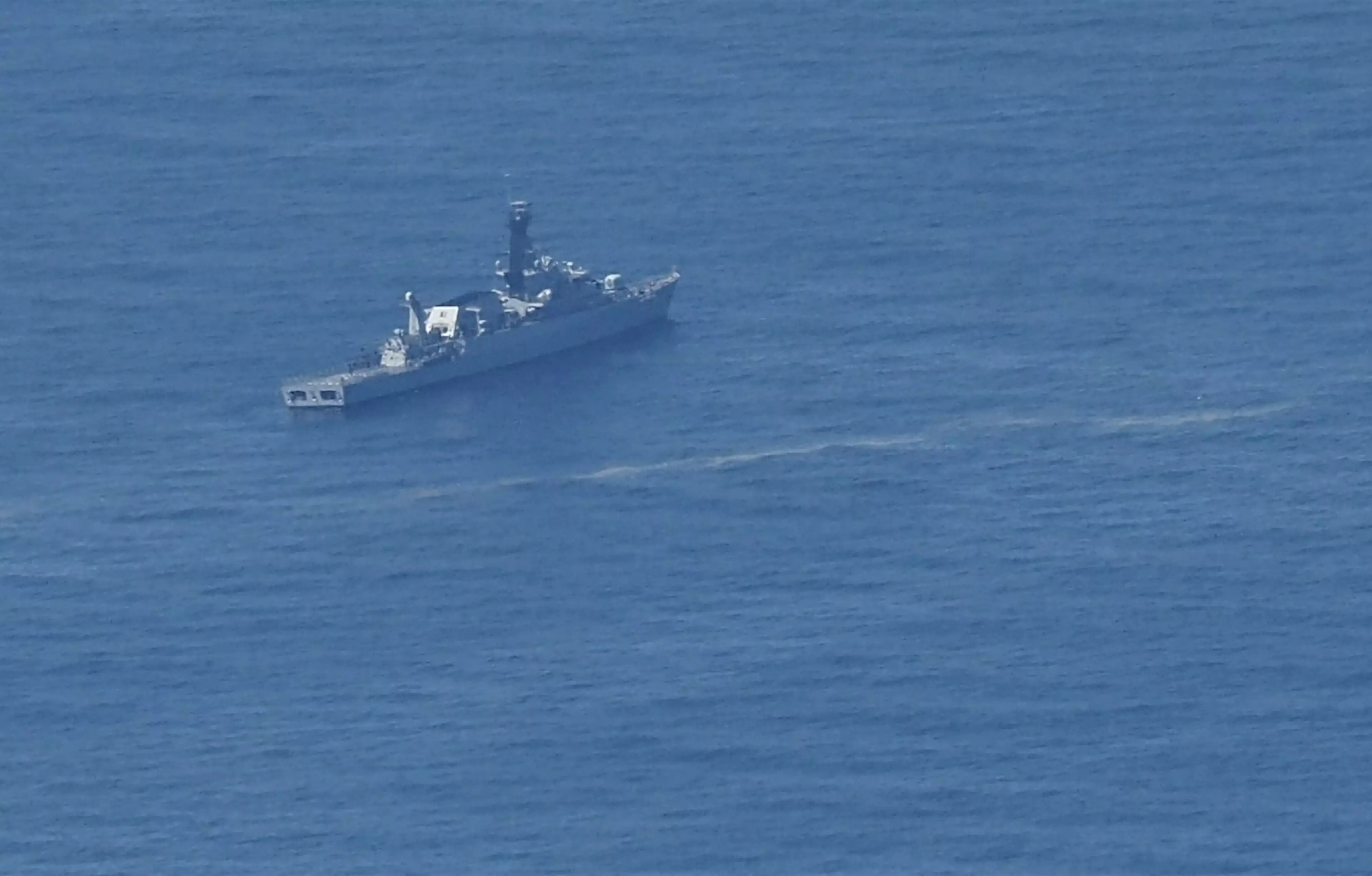 Navy ship searching for the missing submarine.
