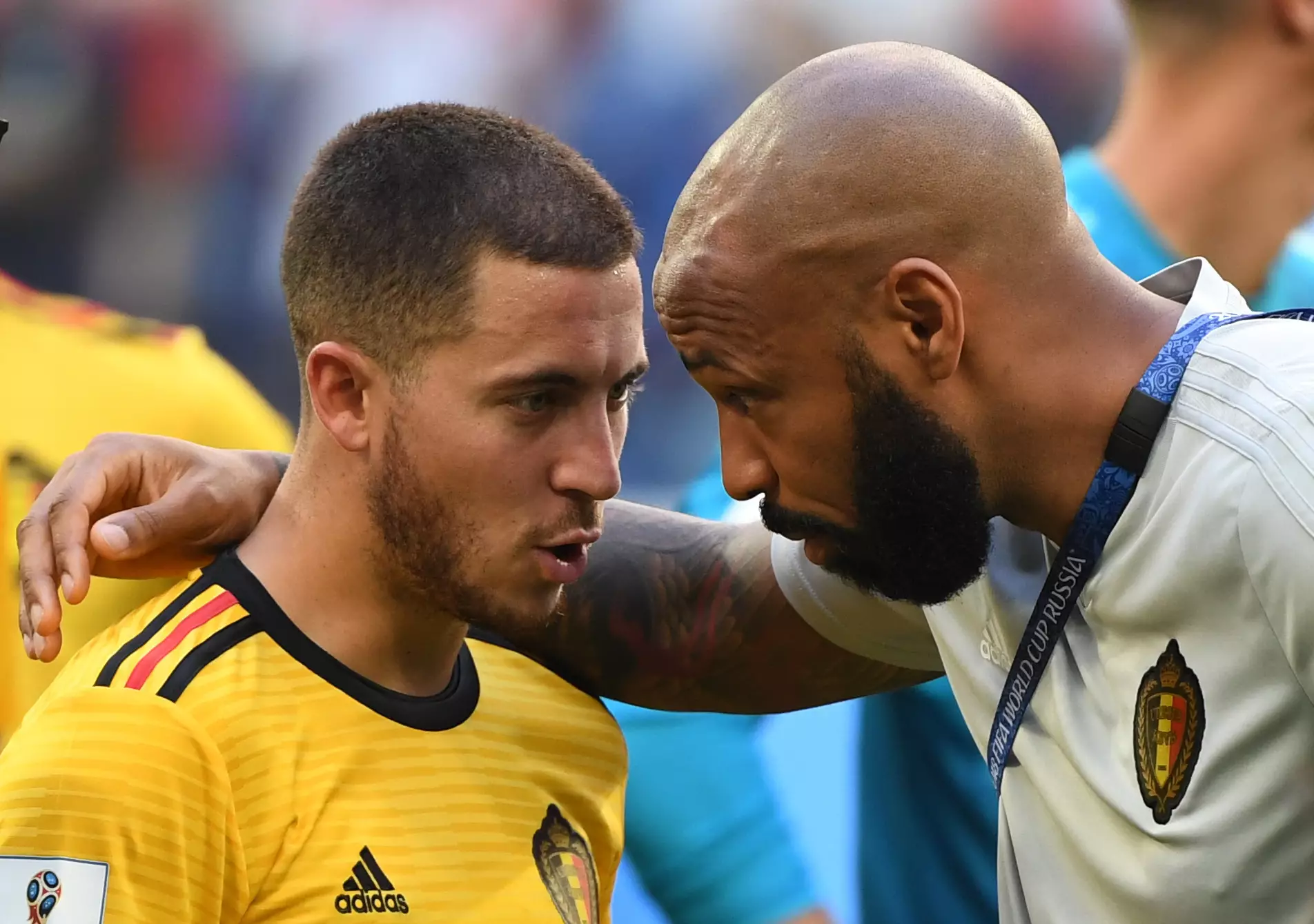 Henry in discussion with Hazard. Image: PA
