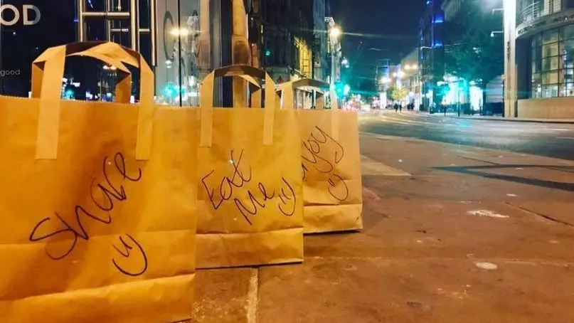 Restaurant Leaves Bags Of Food Outside For Homeless