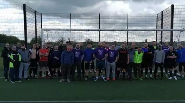 Almost 50 members of the group met up for a football match recently.