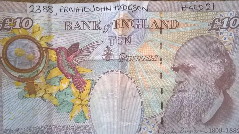 Woman Finds Name And Regiment Number Of World War Soldier On £10