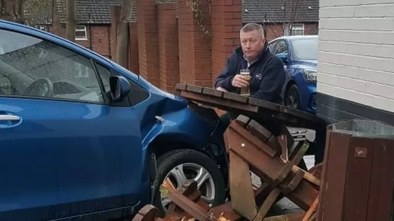Viral Sensation Ronnie Pickering Pictured Sipping Pint Next To Crash Scene