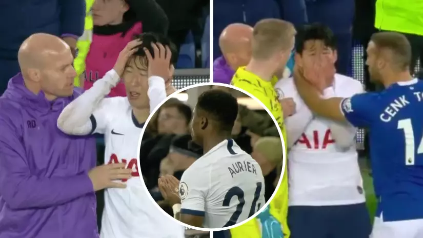 Heung Min Son Leaves Pitch In Tears After Andre Gomes Suffers Suspected Broken Leg 